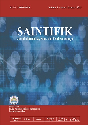 Saintifik - Jurnal Matematika, Sains, dan Pembelajarannnya